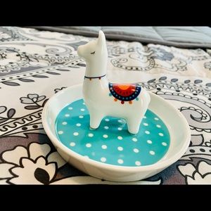 Cute Llama Trinket Ring Dish